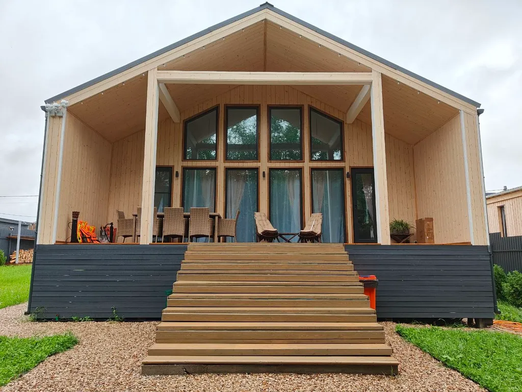 Семейный релакс-дом у реки с баней