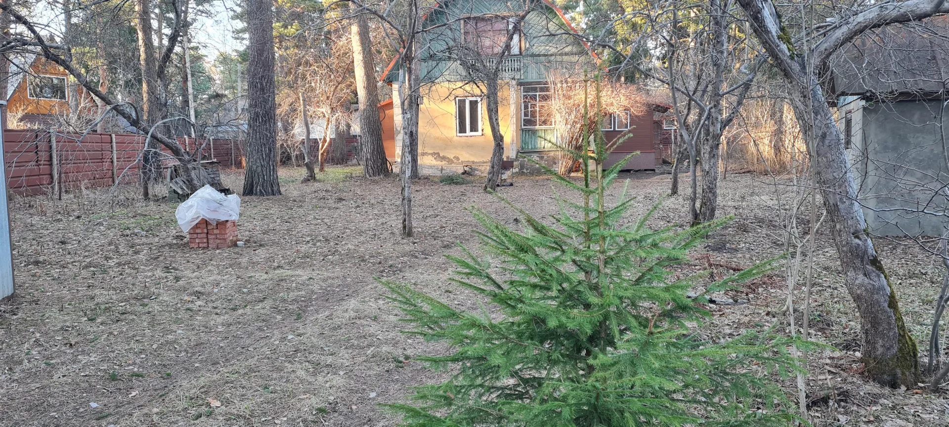 Вид дома ранней весной.