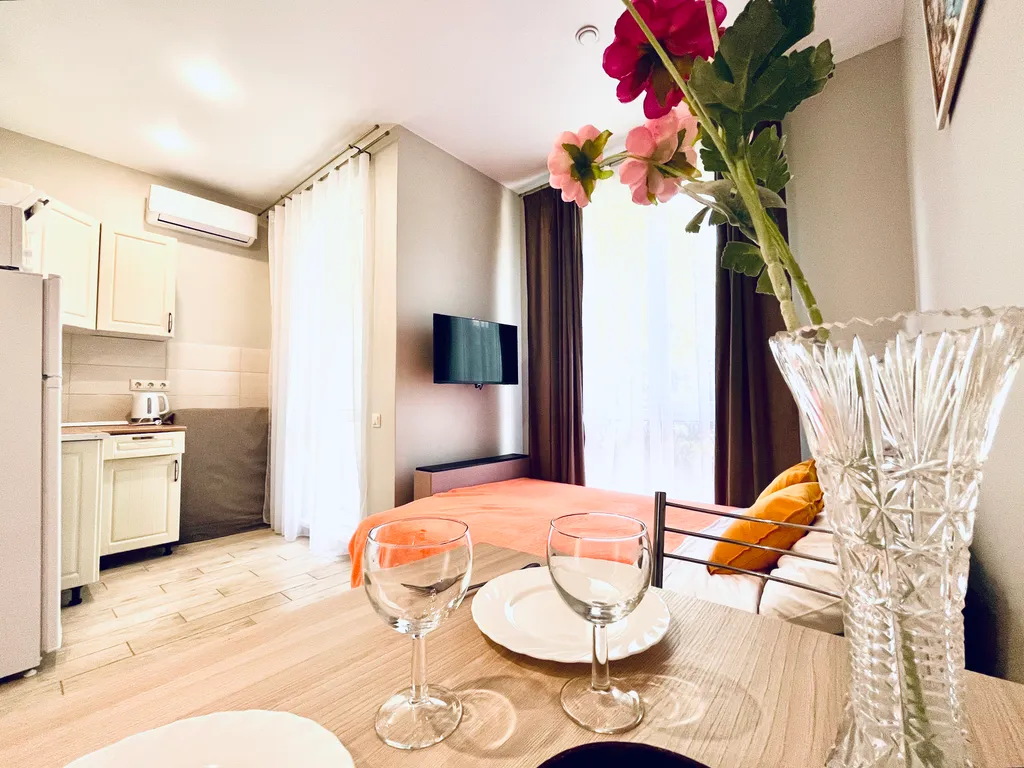 Квартира Уютная квартира в ЖК с бассейном недалеко от моря в Кургородке — Сочи