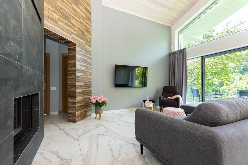 Квартира с 3 спальнями, камином с живым огнём и видом на горы