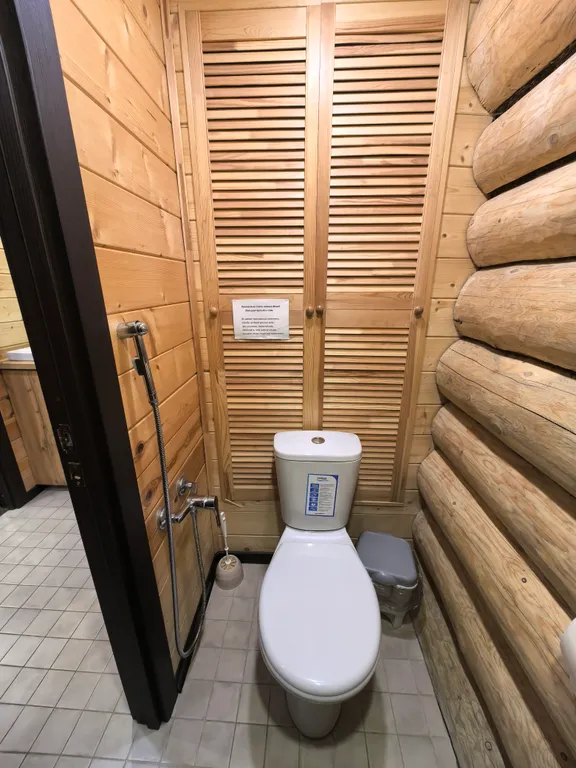 Дом из рубленого бревна с камином