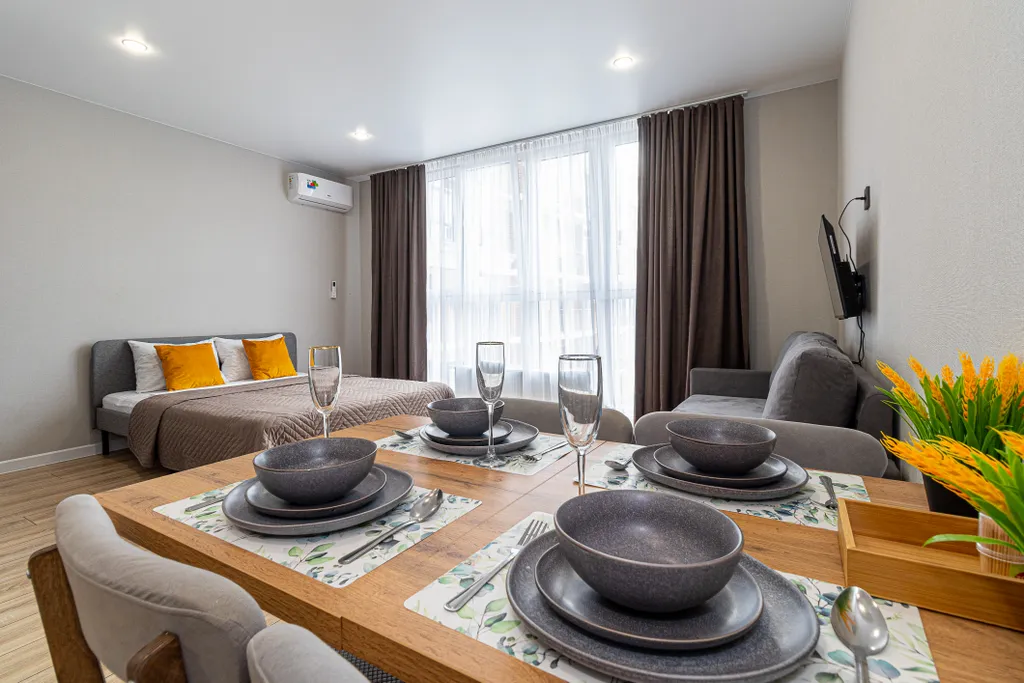 Просторная студия для спокойного отдыха