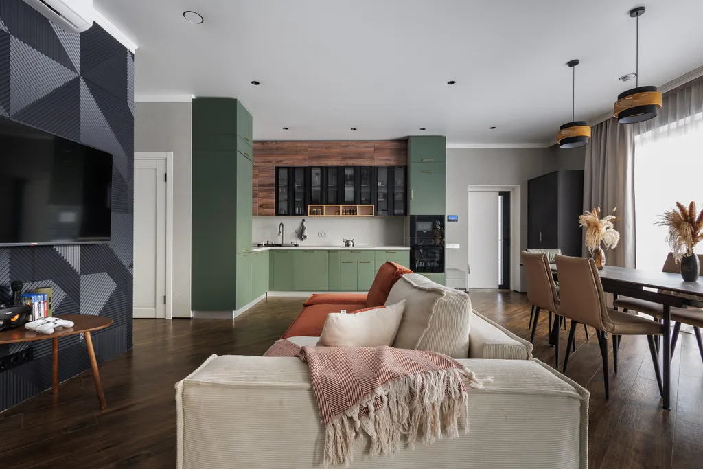 Дом 120m2 — чан, кухня, уличный кинотеатр