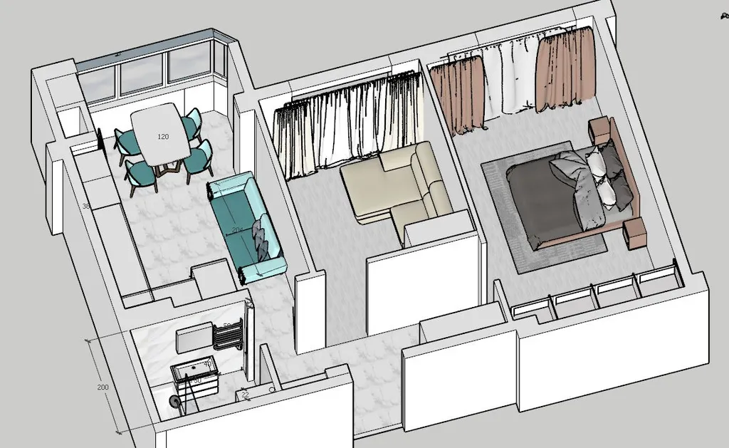 Шикарная евротрешка с видом на горы