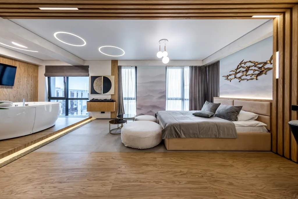 Большая романтическая студия с джакузи и видом на море в ЖК Моравия