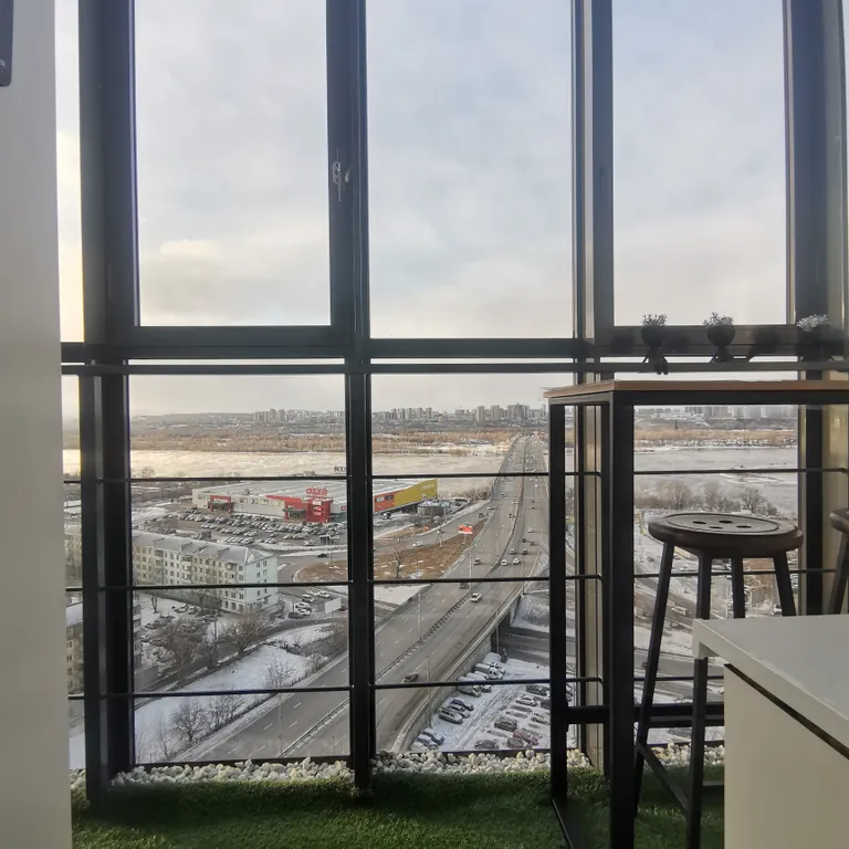 Квартира с шикарным видом на реку Енисей в ЖК Коломенские высотки