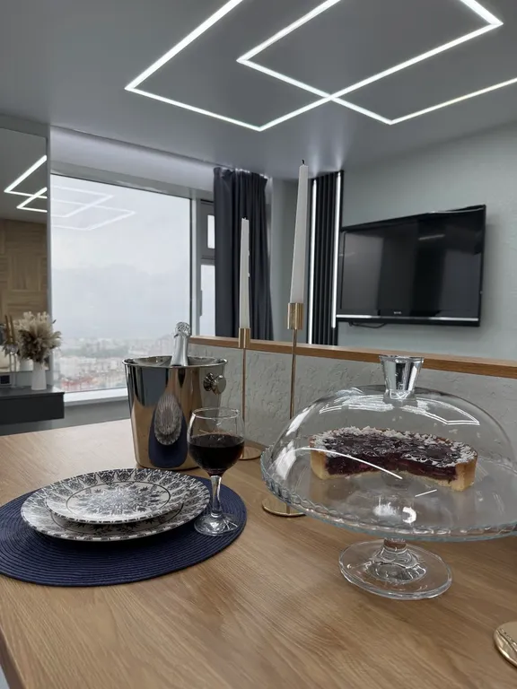 Просторная студия Мятный лён на 31 этаже в шаге от Тинькофф-холл