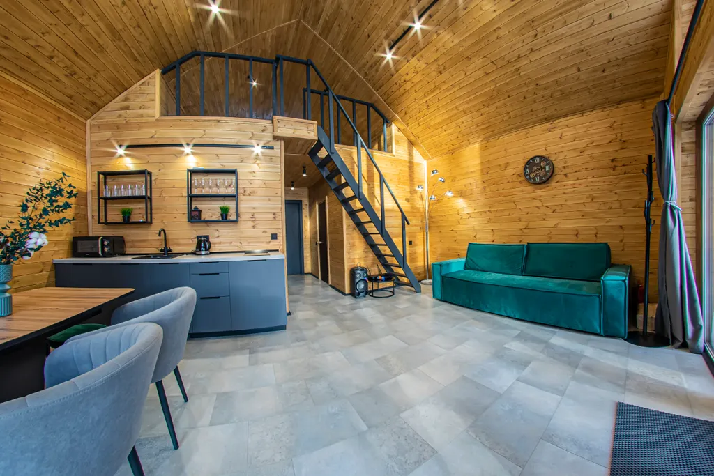 Дом с с чаном и сауной в сосновом лесу "Барн-хаус 2"