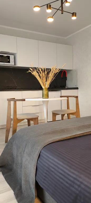 Уютная квартира-студия в новом доме с новой мебелью