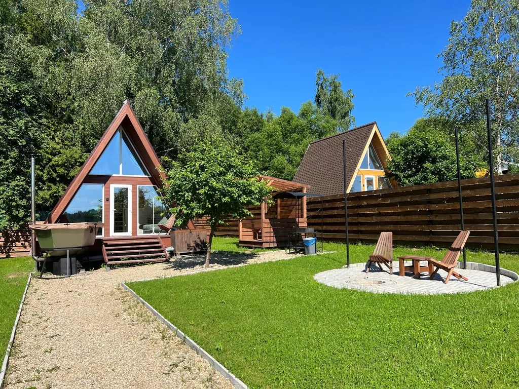 Дом №3 A-frame с сибирским горячим чаном на дровах