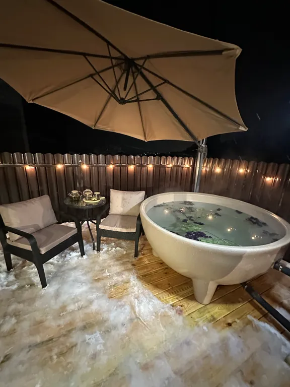 Дом «Барн Хаус» с видом на горы , с купелью на дровах. Баня и Чан