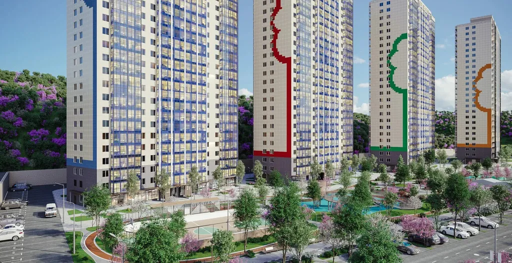 ЖК с охраняемой закрытой территорией большой детской зоной