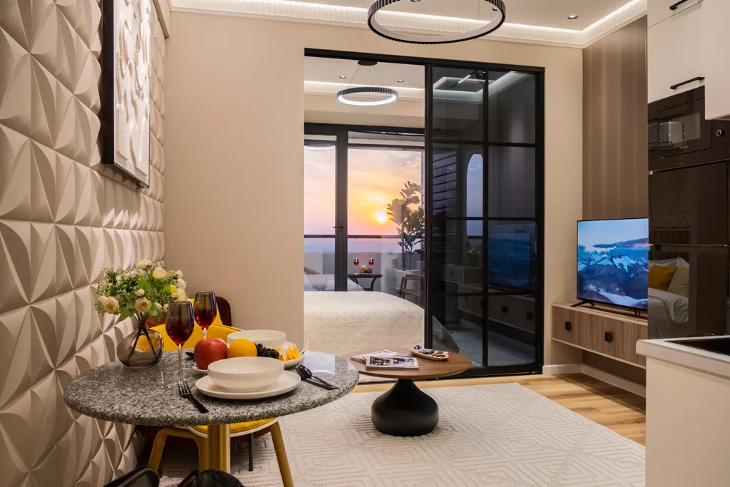 Стильная студия с прекрасным видом на город в U-Tower