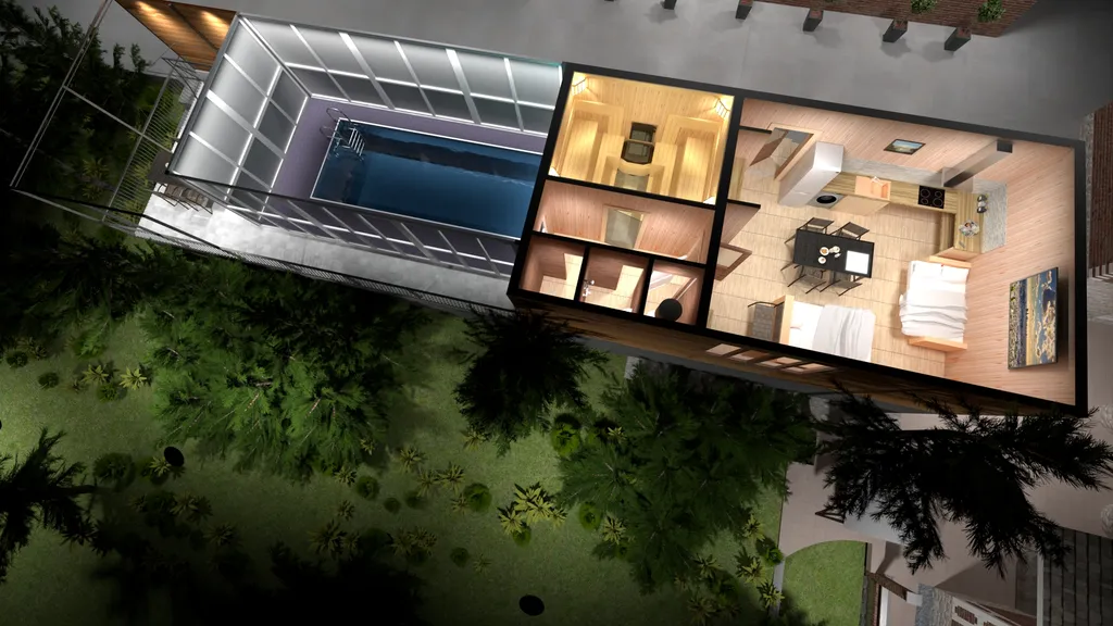 Коттедж Деревянный дом с личным бассейном в усадьбе Можжевеловый дворик — Айвовое