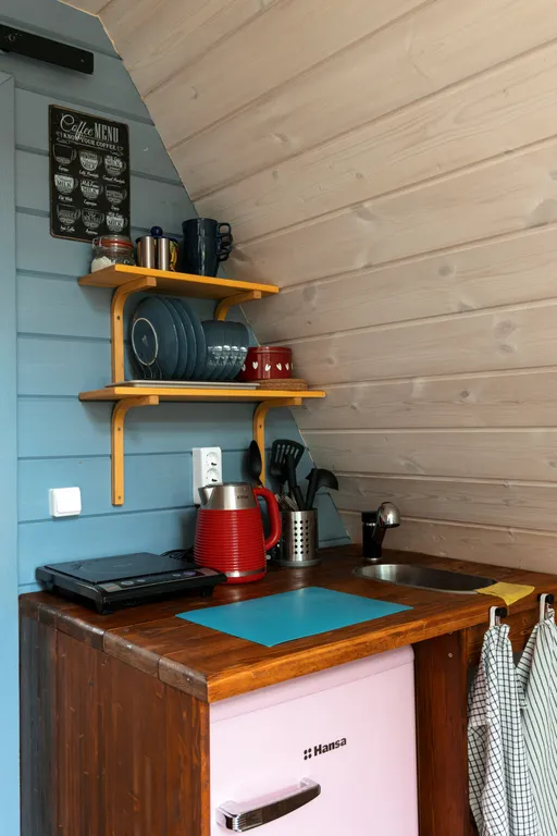 Papino village blue домик рядом с водопадом и лесом