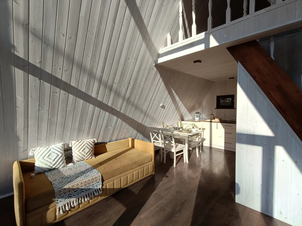 Деревянный дом с сибирской купелью на дровах aframe kmv