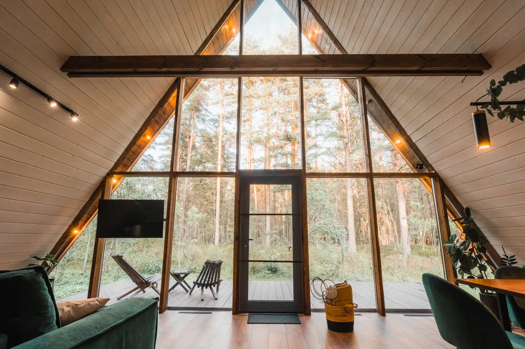 Коттедж Супер большой A-frame треугольный дом в уединенном сосновом лесу — Ермилово