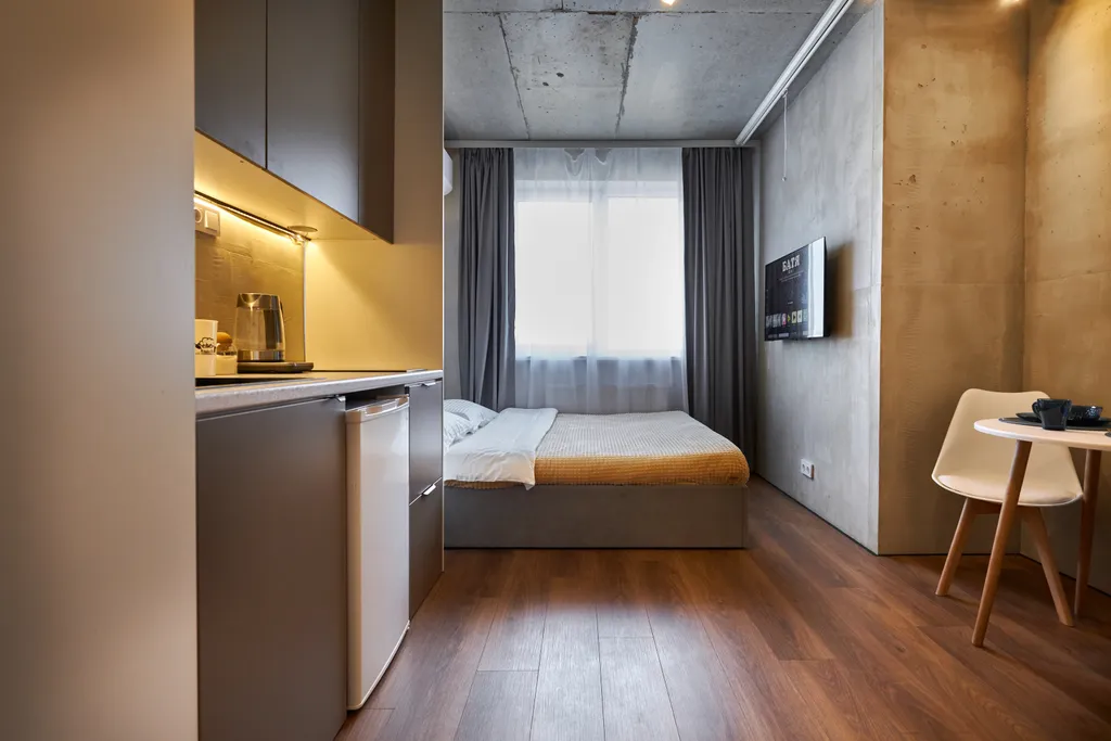 Уютная студия, в стиле лофт