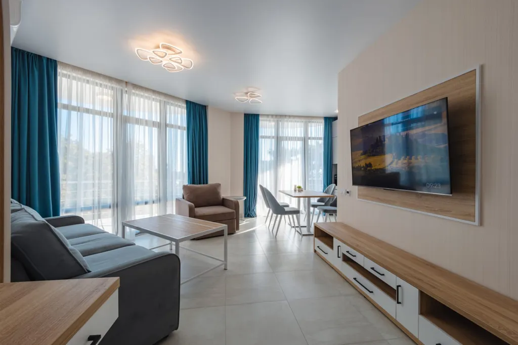 Дизайнерская 1-комнтаная квартира в ЖК Дюльбер — аренда посуточно в Кореиз