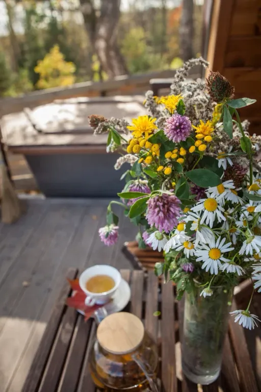 А-фрейм уютный домик у леса  с чаном