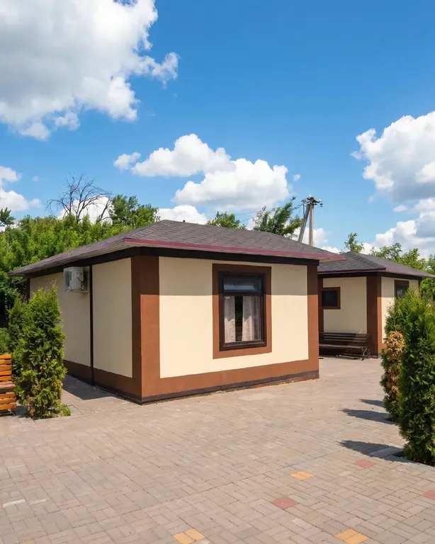 Уютный домик с зоной барбекю на берегу реки Дон