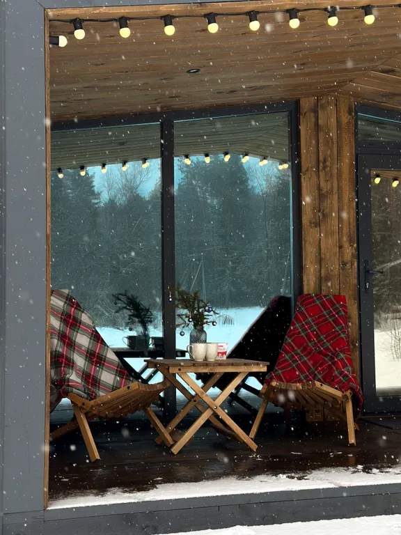 Дом в лесу в стиле барн