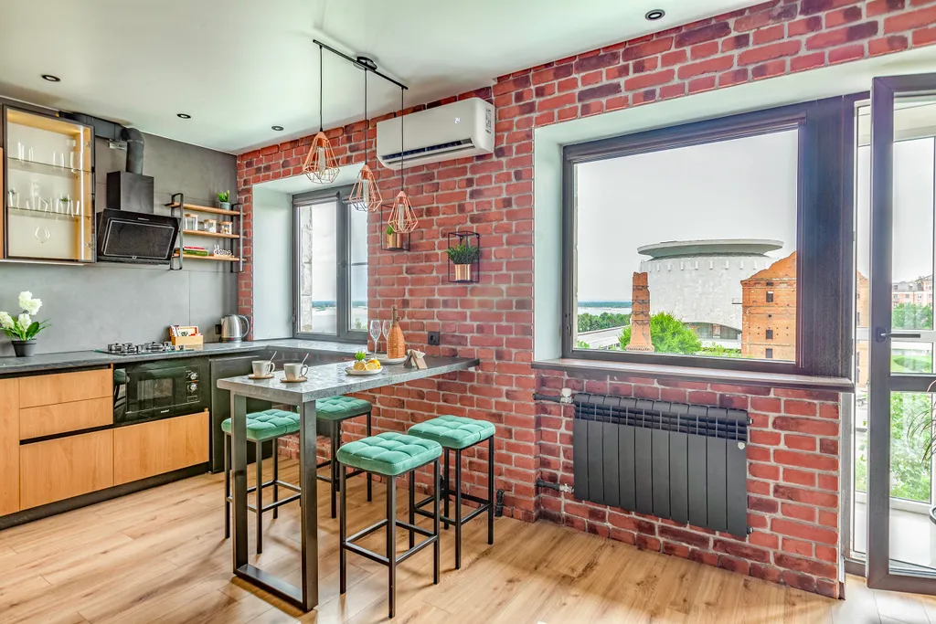 Студия Лофт Volga & Home с панорамным видом на музей Панораму и Волгу