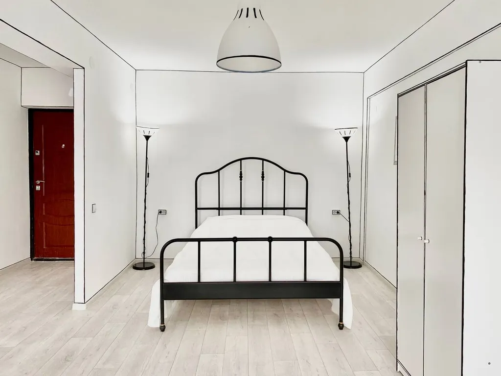 Квартира в стиле 2D рисунок на выезде в Военный городок