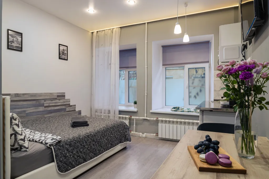 Квартира Квартира Уютная трехместная студия BombFlat на Фонтанке — Санкт-Петербург