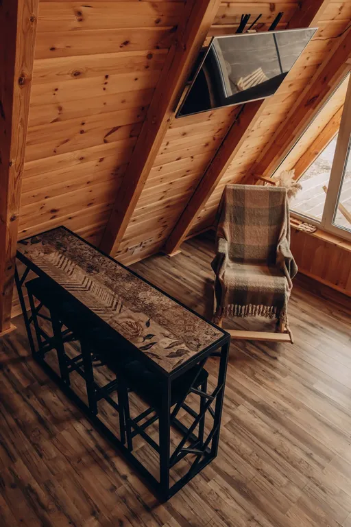 Домик в лесу с баней и чаном, A-frame Forest story