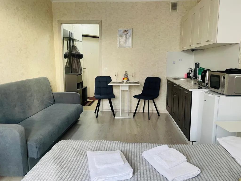 Квартира Квартира Уютная студия в Шушарах для командировочных, пар и пар с детьми — Шушары