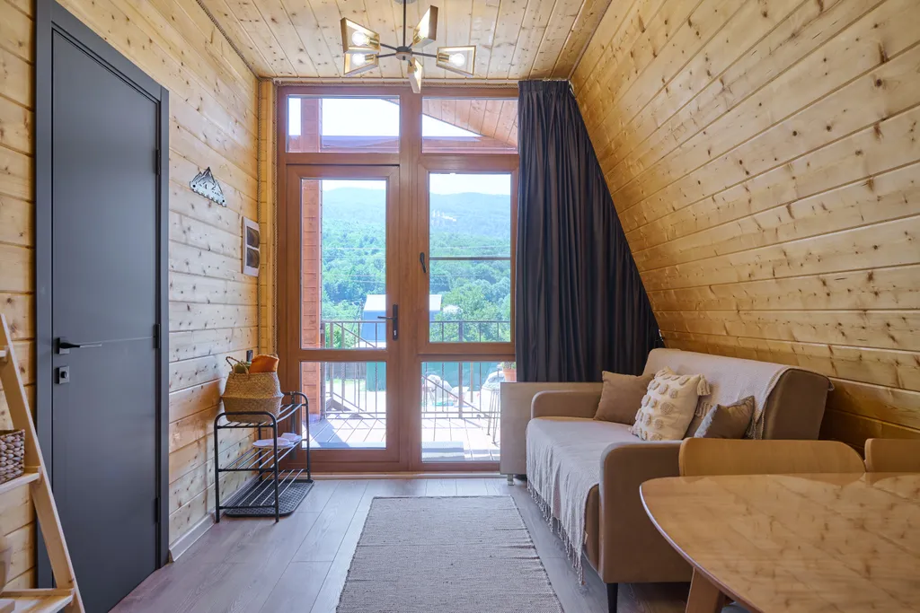 Коттедж Коттедж Уютное шале с 1 спальней + гостиная с кухней и ванной комнатой — Мезмай