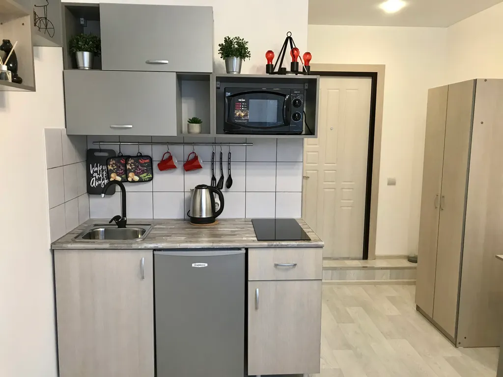 Уютная студия с видом на атмосферную телевышку