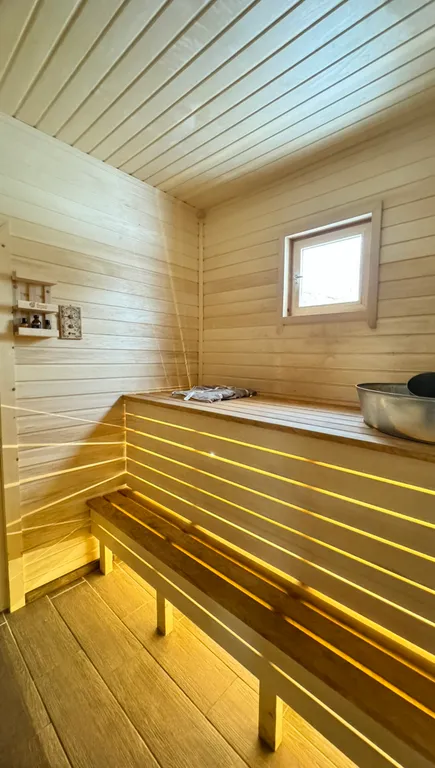 Уютный домик с баней на дровах и чаном