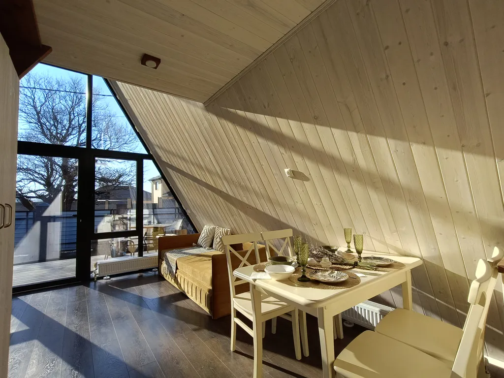 Деревянный дом с сибирской купелью на дровах aframe kmv