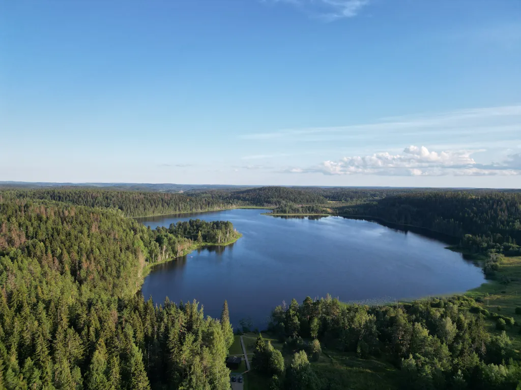 Коттедж Домик с панорамным остеклением, террасой и видом на озеро и лес — Сортавала