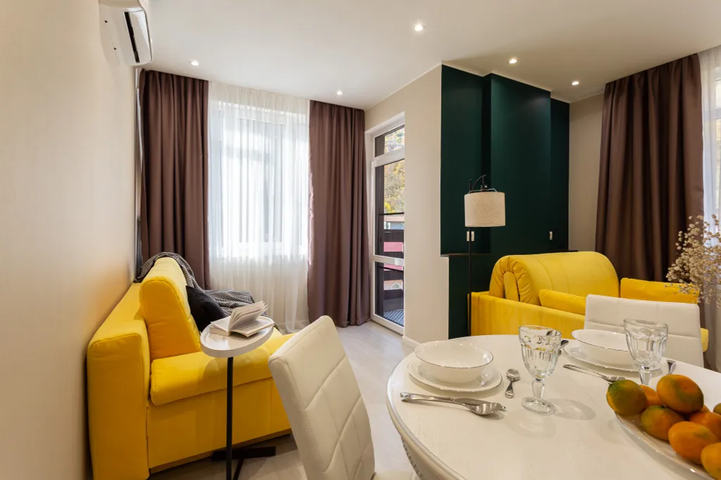 Уютная студия с видом на горы