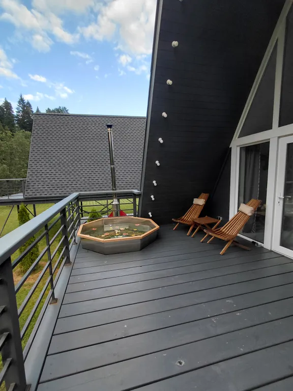 Коттедж Дом в стиле a-frame с чаном на террасе — аренда посуточно в Дмитров