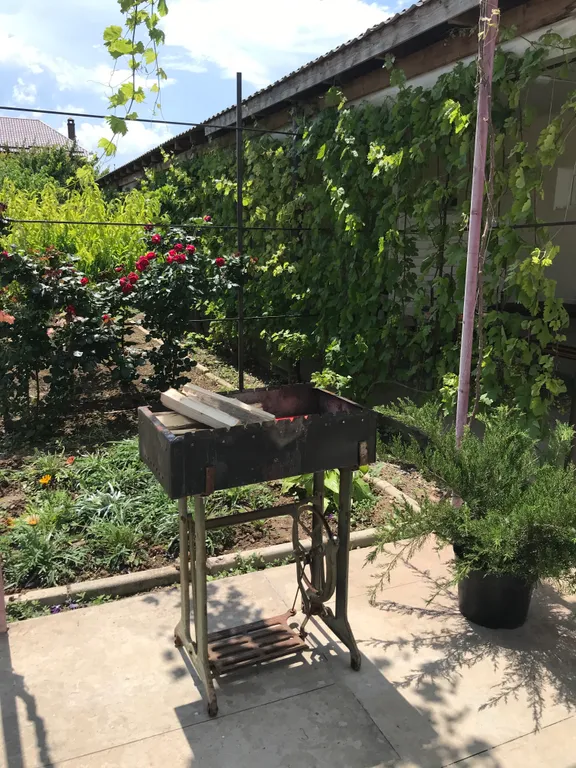 Индивидуальный номер на земле в уютном дворике