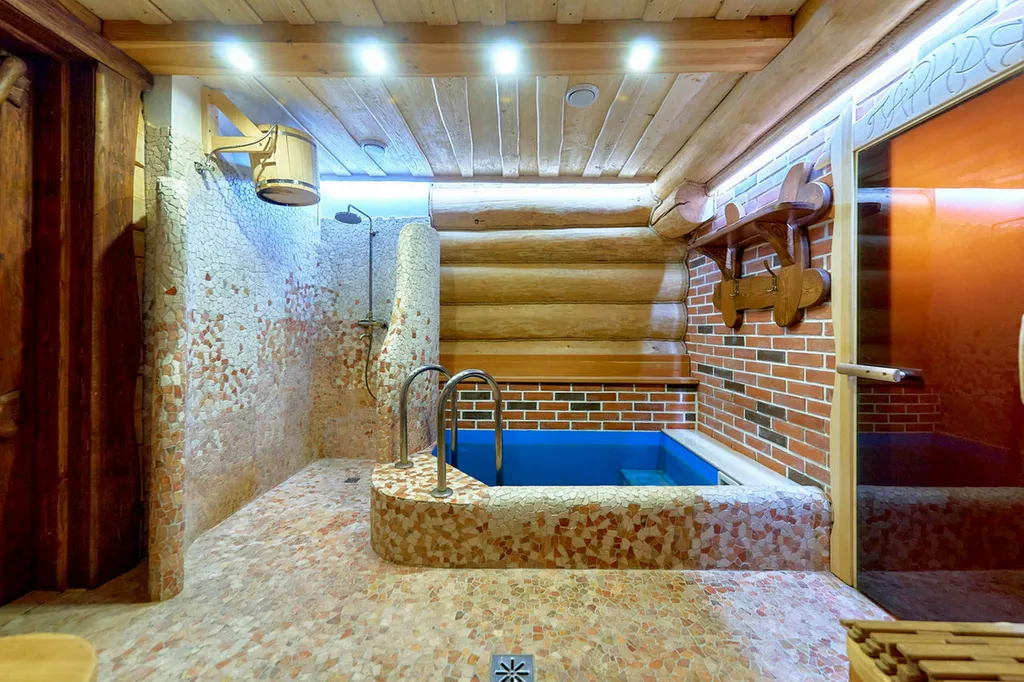 Шале с баней бассейном и видом на озеро