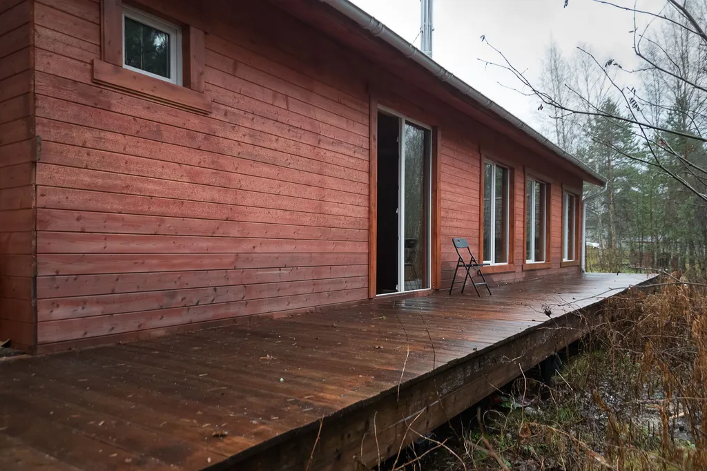 Коттедж Дом с камином, сауной и панорамными окнами — Стеклянный