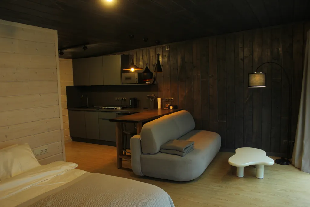 Коттедж Вилла Kaksi с видом на озеро и каменной зоной барбекю — Приозерск