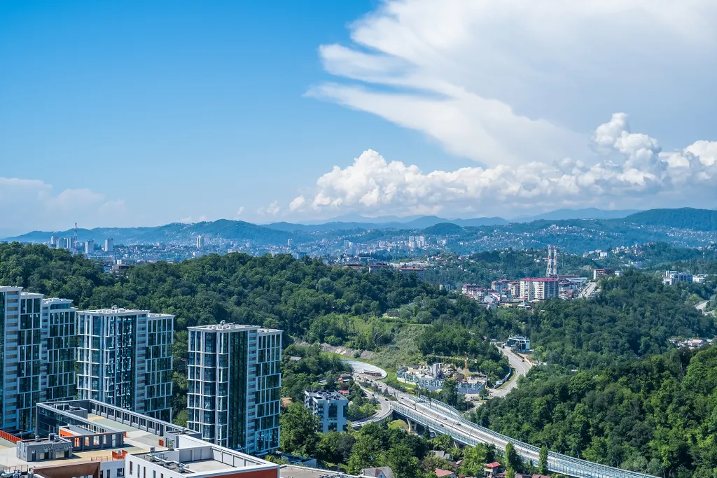 ЖК бизнес-класса «Кислород», студия 21 м², 13 этаж, с видом на горы
