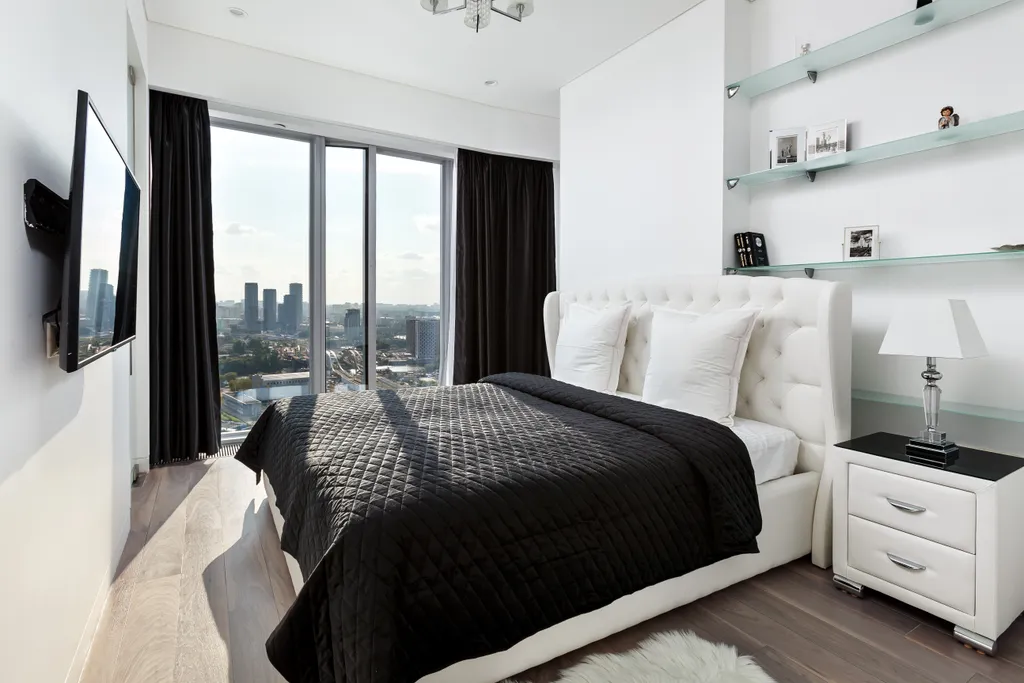 Дизайнерский угловой апартамент в башне Око Москва-сити