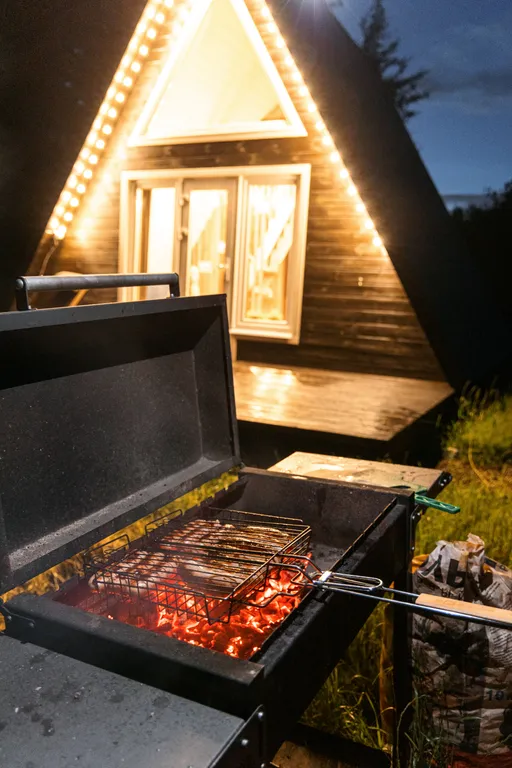 Papino village blue домик рядом с водопадом и лесом