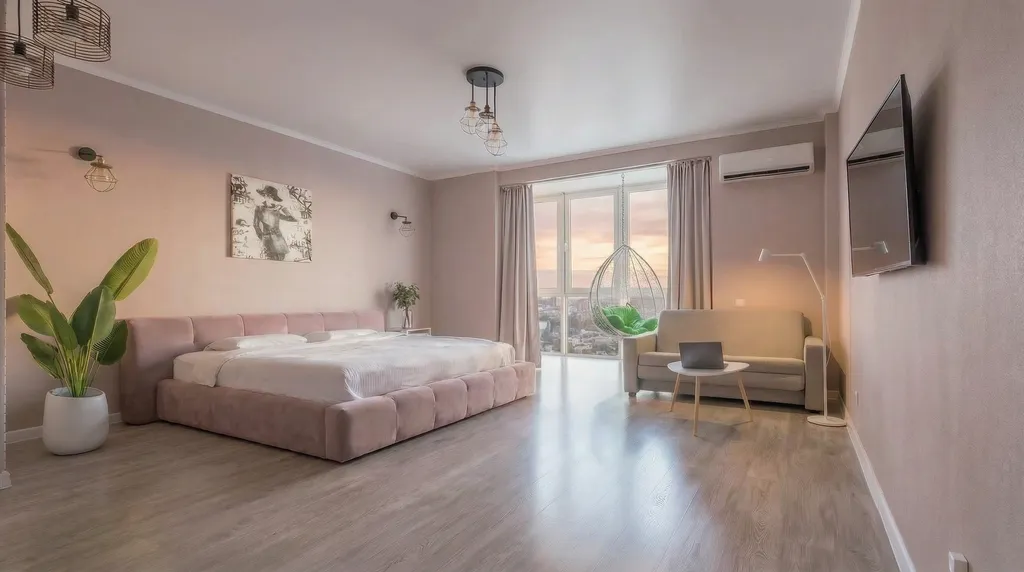 Квартира Квартира Студия с панорамными окнами, кровать как у великана, OLED-ТВ 65" — Краснодар