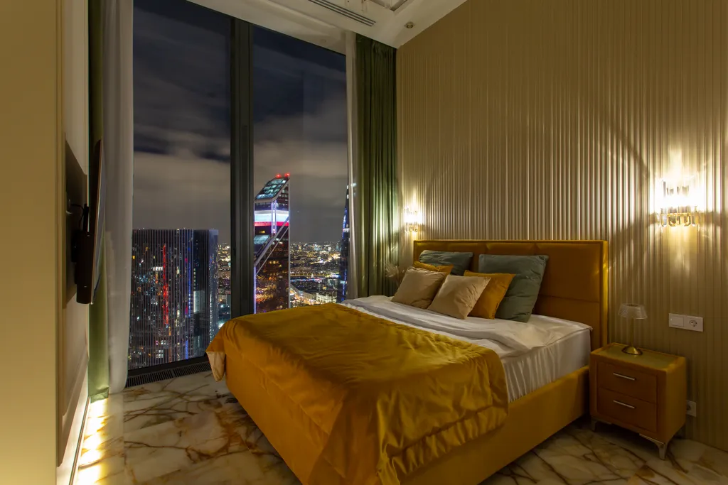 Редкий Пентхаус-формат на 64 этаже, оникс, подсветка, панорамные окна