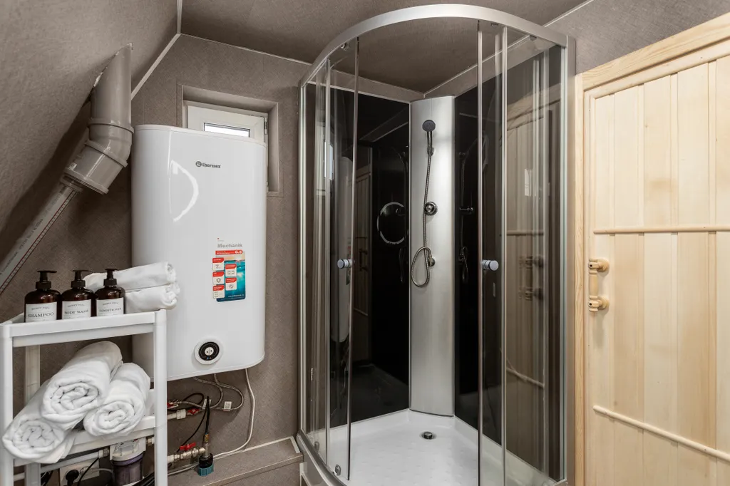 A-frame с беседкой и сауной у Игоры