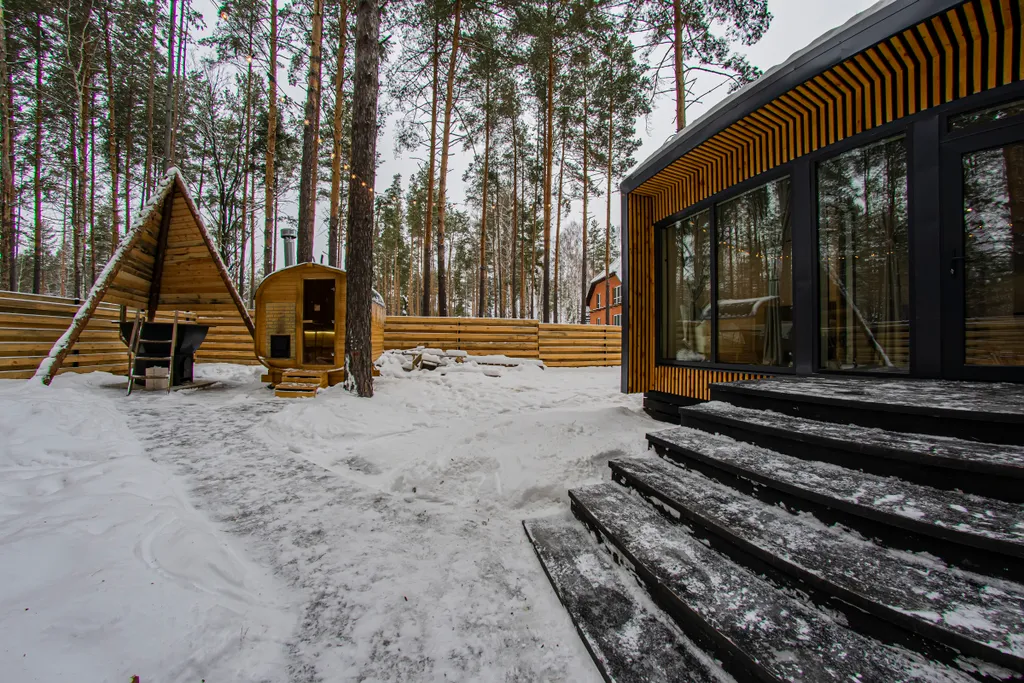 Вилла в Сосновом лесу с чаном и баней