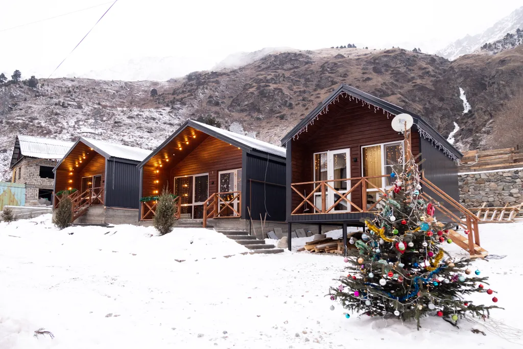 База отдыха с видом на горы в Приэльбрусье